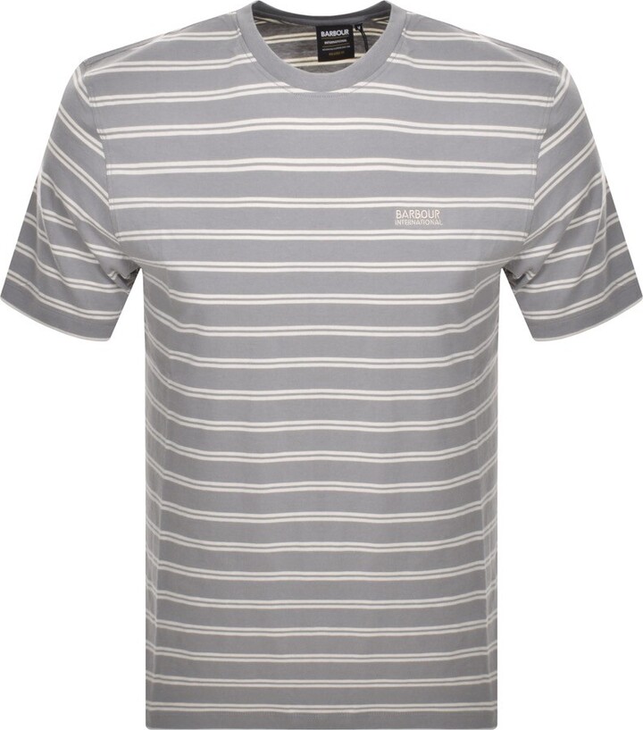 Barbour International Bernie Stripe T Shirt Grey ShopStyle
