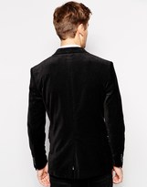 Thumbnail for your product : B.young Selected Velvet Blazer With Pindot In Skinny Fit