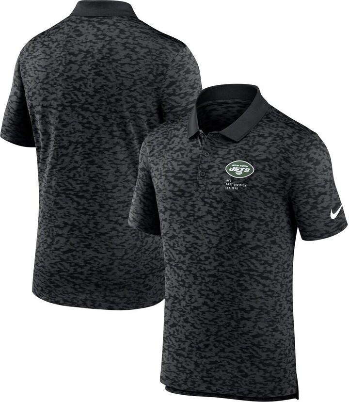 Nike Men's Black New York Jets Pique Fashion Performance Polo Shirt