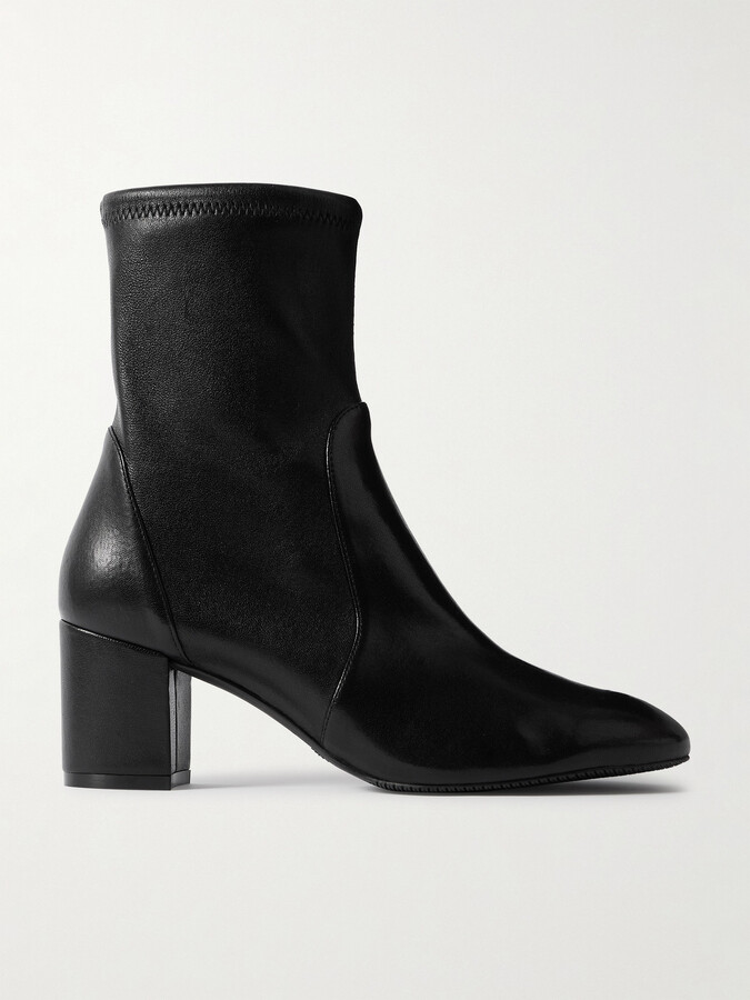 Stuart Weitzman Yuliana Leather Ankle Boots - Black