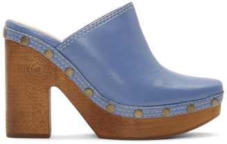 light blue mule shoes