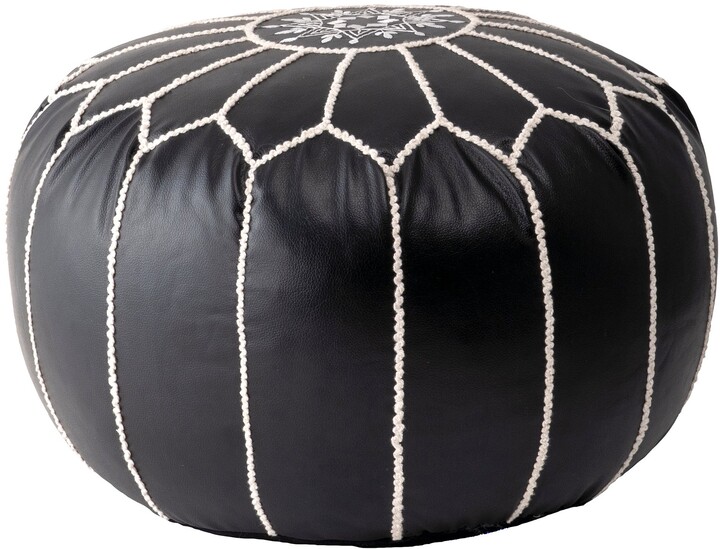 Leather Poufs The World S, Nuloom Classic Moroccan Faux Leather Filled Ottoman Pouf