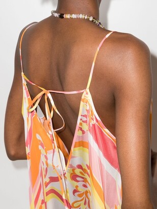Emilio Pucci Abstract-Print Long Beach Dress
