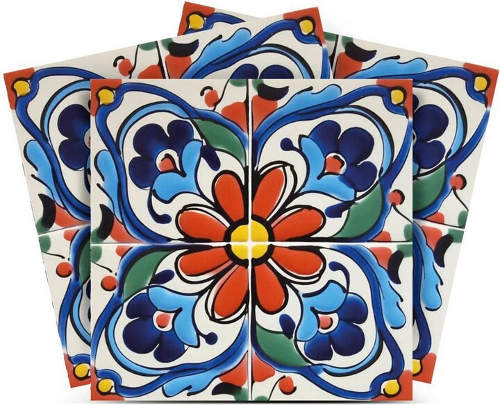 MI ALMA Green, Blue, Red and White C73 7 in. x 7 in. Vinyl Peel and Stick Tile (24-Tiles, 8.17 sq. ft. /1-Pack)