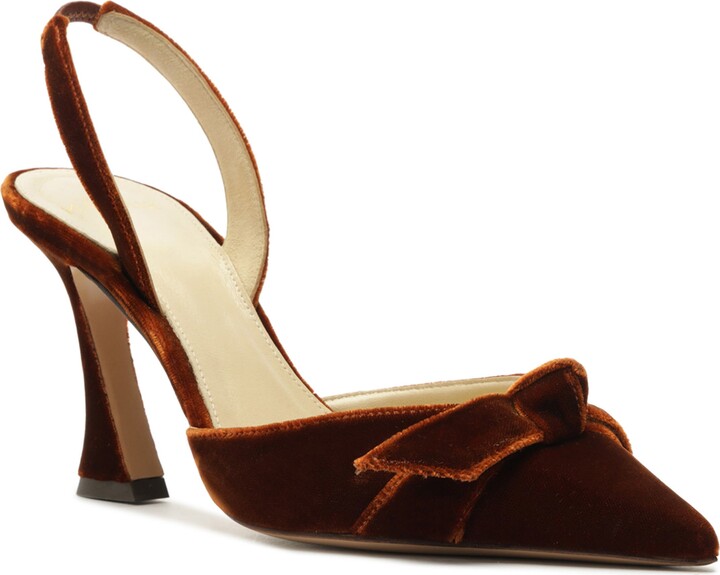Alexandre Birman Clarita Bow Pointed Toe Slingback Sandal