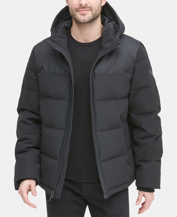 DKNY Men's Mixed-Media Puffer Coat, for Macy's - ShopStyle Outerwear