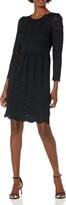 Thumbnail for your product : Lark & Ro Women's Long Sleeve Gathered Lace Fit and Flare Dress