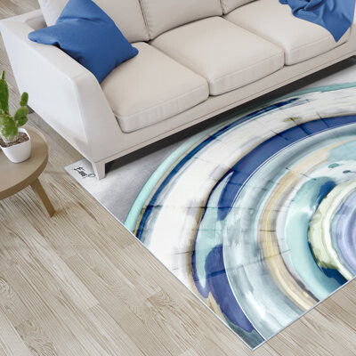 Fantasy Shell II Washable Geometric Area Rug, Power-loomed, Softness with Non-Slipping Backing