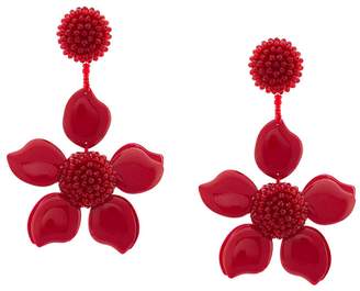 Oscar de la Renta enamel flower earrings
