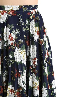 Act N°1 Floral Print Pleated Crepe Midi Skirt