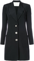 Thumbnail for your product : Adam Lippes Satin crepe tuxedo dress with jewel button detail