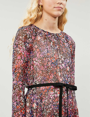 Maje Relana floral-print silk-crepe mini dress