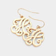 FASHNZFAB -H- Script Monogram Initial Earrings