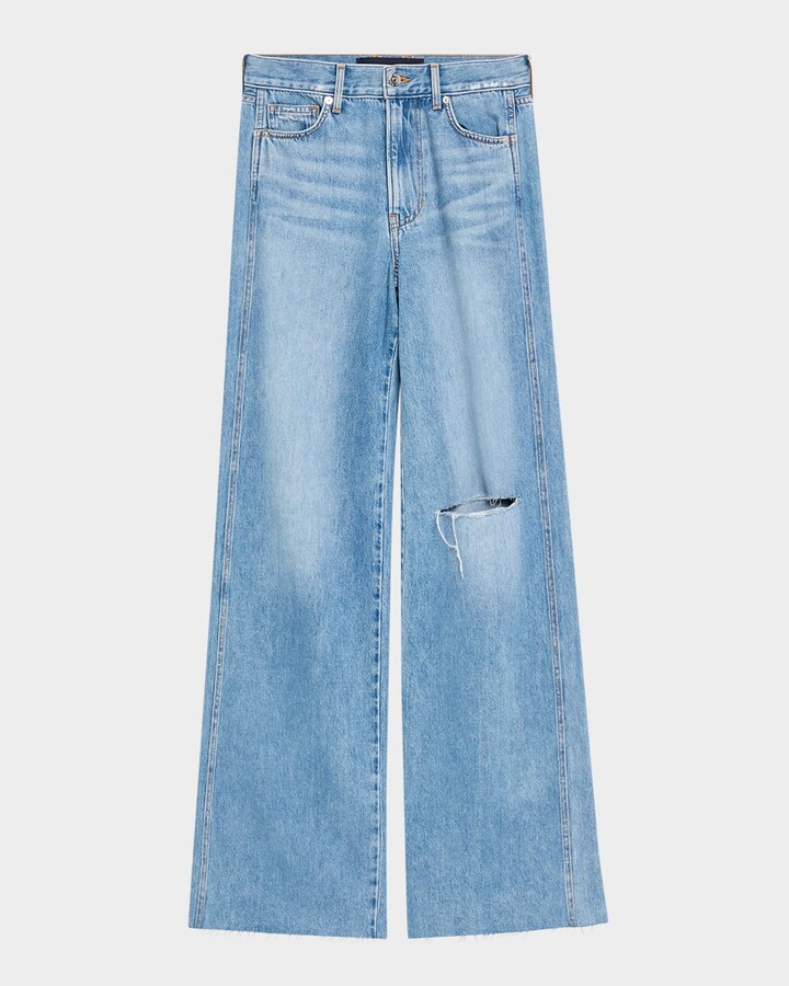 Veronica Beard Kasey Mid-Rise Wide-Leg Jeans