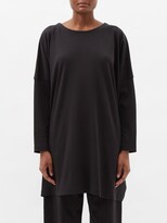 Thumbnail for your product : eskandar Longline Pima Cotton Long-sleeved T-shirt - Black
