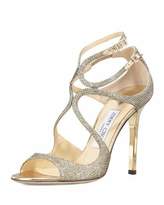 Thumbnail for your product : Jimmy Choo Lang Glittered Strappy Sandal