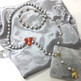 Thumbnail for your product : Farra Grey Freshwater Pearls With Floral Corals Multi-Way Necklace