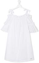 Thumbnail for your product : MSGM Kids TEEN broderie anglaise cold shoulder dress