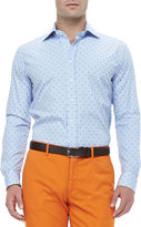 Thumbnail for your product : Etro Textured Striped Dot-Embroidered Shirt, Light Blue