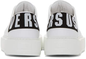 Versus White Elastic Logo Sneakers