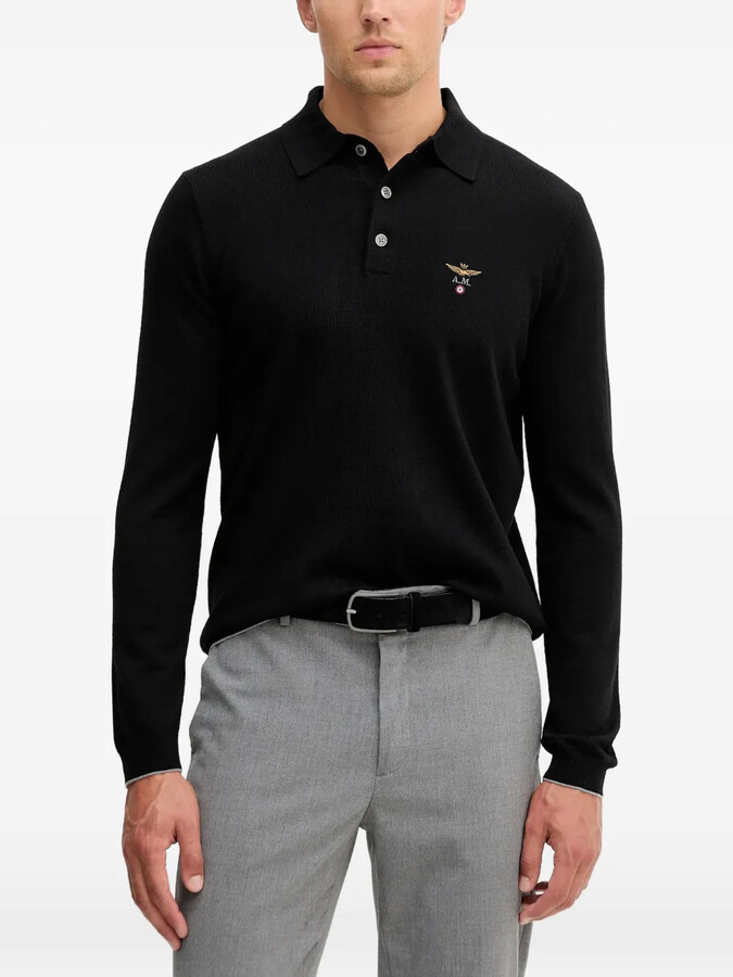 Aeronautica Militare Logo-Embroidered Polo Shirt