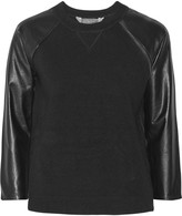 Thumbnail for your product : Reed Krakoff Leather-paneled cashmere, wool and silk-blend top