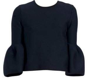 Carolina Herrera Knit Bell-Sleeve Wool Top