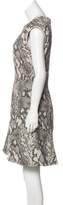 Thumbnail for your product : Yigal Azrouel Animal Print Leather-Trimmed Dress