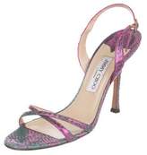 Thumbnail for your product : Jimmy Choo Snakeskin Slingback Sandals Magenta Snakeskin Slingback Sandals