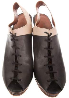 Rachel Comey Leather Peep-Toe Ankle Booties