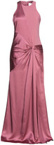 Thumbnail for your product : Cinq à Sept Suzanne Twist-front Crepe-paneled Silk-satin Gown