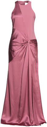 Cinq à Sept Suzanne twist-front crepe-paneled silk-satin gown