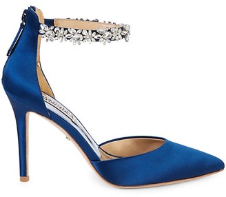 navy blue embellished heels