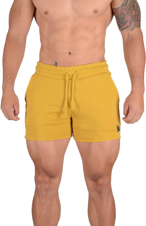 YoungLA Men's Bodybuilding Gym Workout Shorts 102 Yellow L ShopStyle