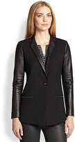 Thumbnail for your product : Belstaff Wayford Leather & Wool Blazer
