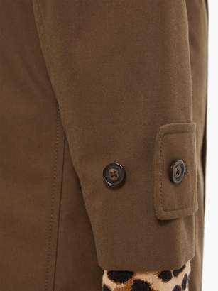 Burberry Vintage-check Insert Cotton-gabardine Overcoat - Mens - Khaki