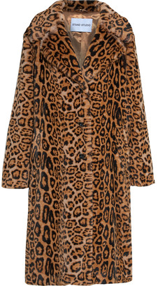Stand Studio Fanny Leopard-print Faux Fur Coat