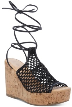 womens tie up wedges