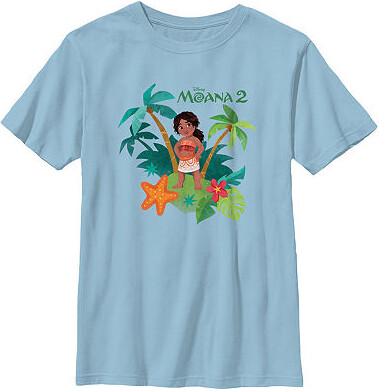 Disney Collection Little & Big Kid Boys Crew Neck Short Sleeve Moana Graphic T-Shirt