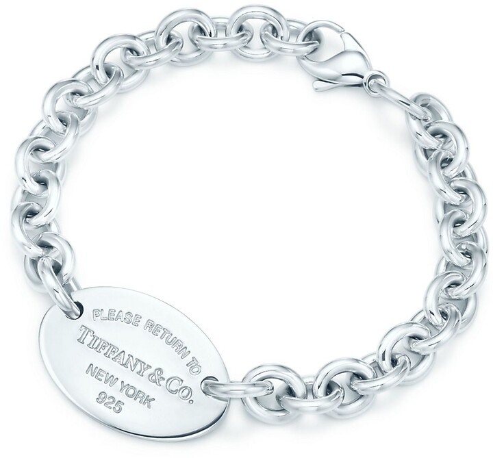 Tiffany & Co. Return to TiffanyTM Oval Tag Bracelet in Silver, Medium