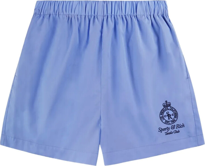Sporty & Rich Crown Tennis embroidered-logo shorts