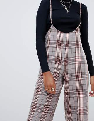 Reclaimed Vintage inspired check pants with suspenders