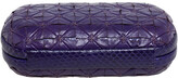 Thumbnail for your product : Bottega Veneta Purple Leather and Snakeskin Trim Origami Knot Clutch