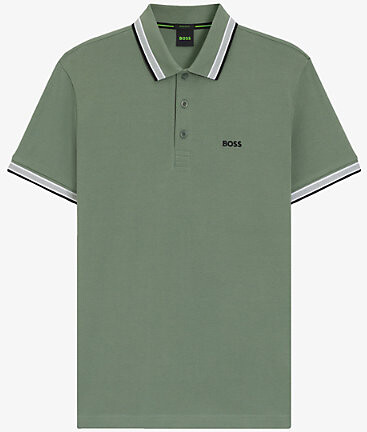 HUGO BOSS Mens Open Green Paddy Cotton-Piqué Polo Shirt Xxxl