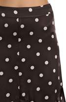 Thumbnail for your product : Ganni Polka Dot Viscose Satin Long Skirt