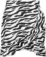 Thumbnail for your product : boohoo Ruffle Front Zebra Print Mini Skirt
