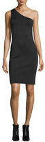 Thumbnail for your product : Helmut Lang One-Shoulder Neoprene Sheath Dress, Black