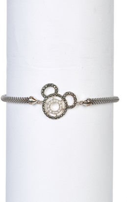 Judith Jack Crystal & Marcasite Detail Mickey Mouse Pendant Bracelet