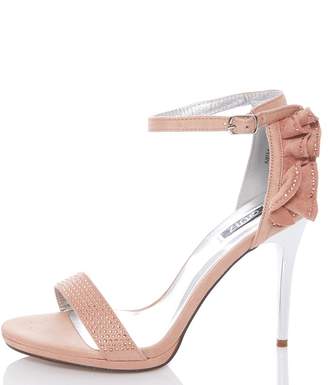 Quiz Pink Faux Suede Frill Sandals