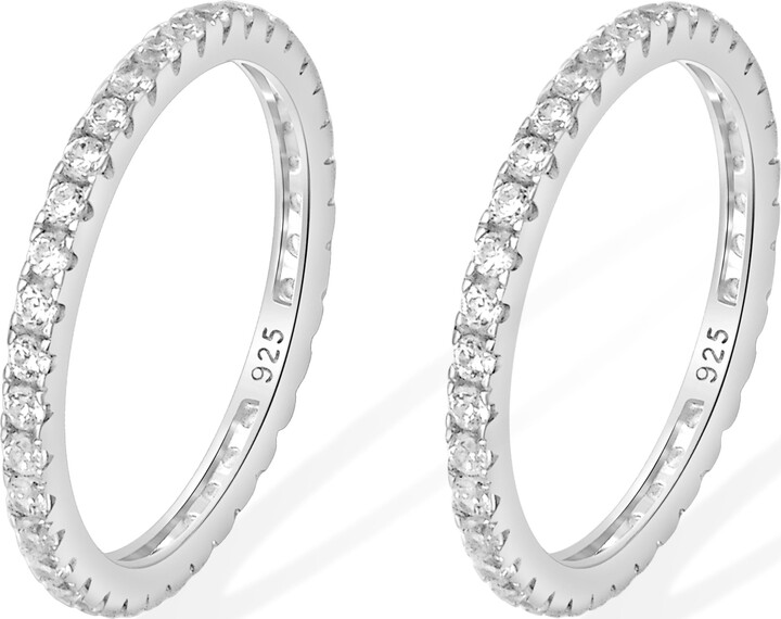 The Posh Tech 2-Pack Sterling Silver Smart Ring Stack